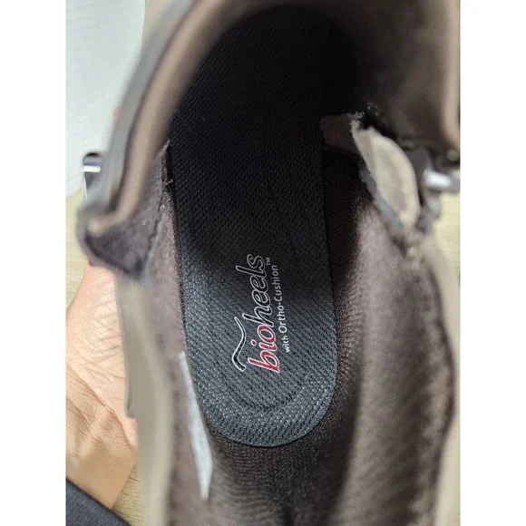 Orthofeet Bioheel Emma Ankle Boots Brown Taupe Leather Buckle Heel Size 9 X-wide - Picture 14 of 16